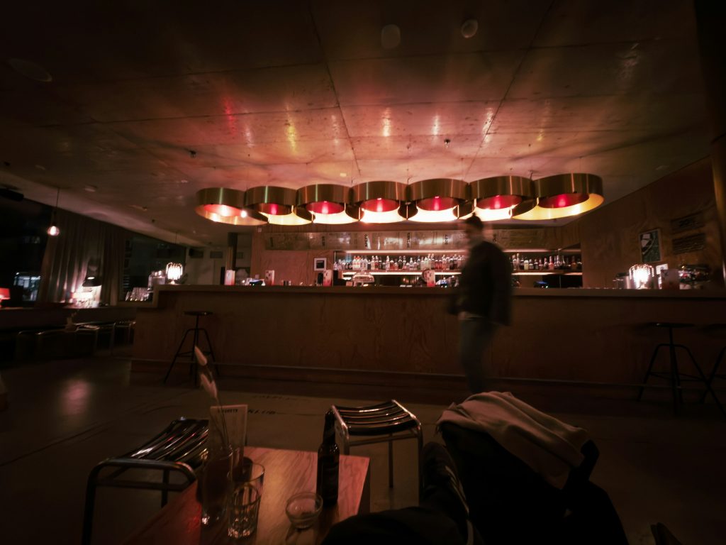 Interior of a modern cocktail bar