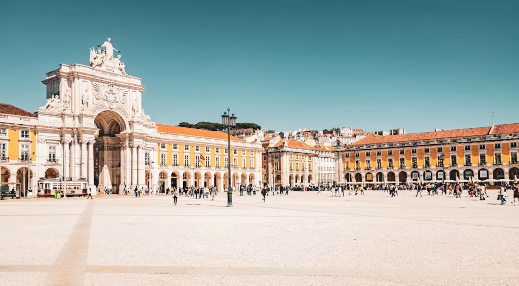 Praca do Comercio square with arch in Lisbon